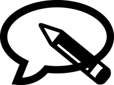 Comments Bubble With A Pencil Craft Design Svg File, Free Vectors File